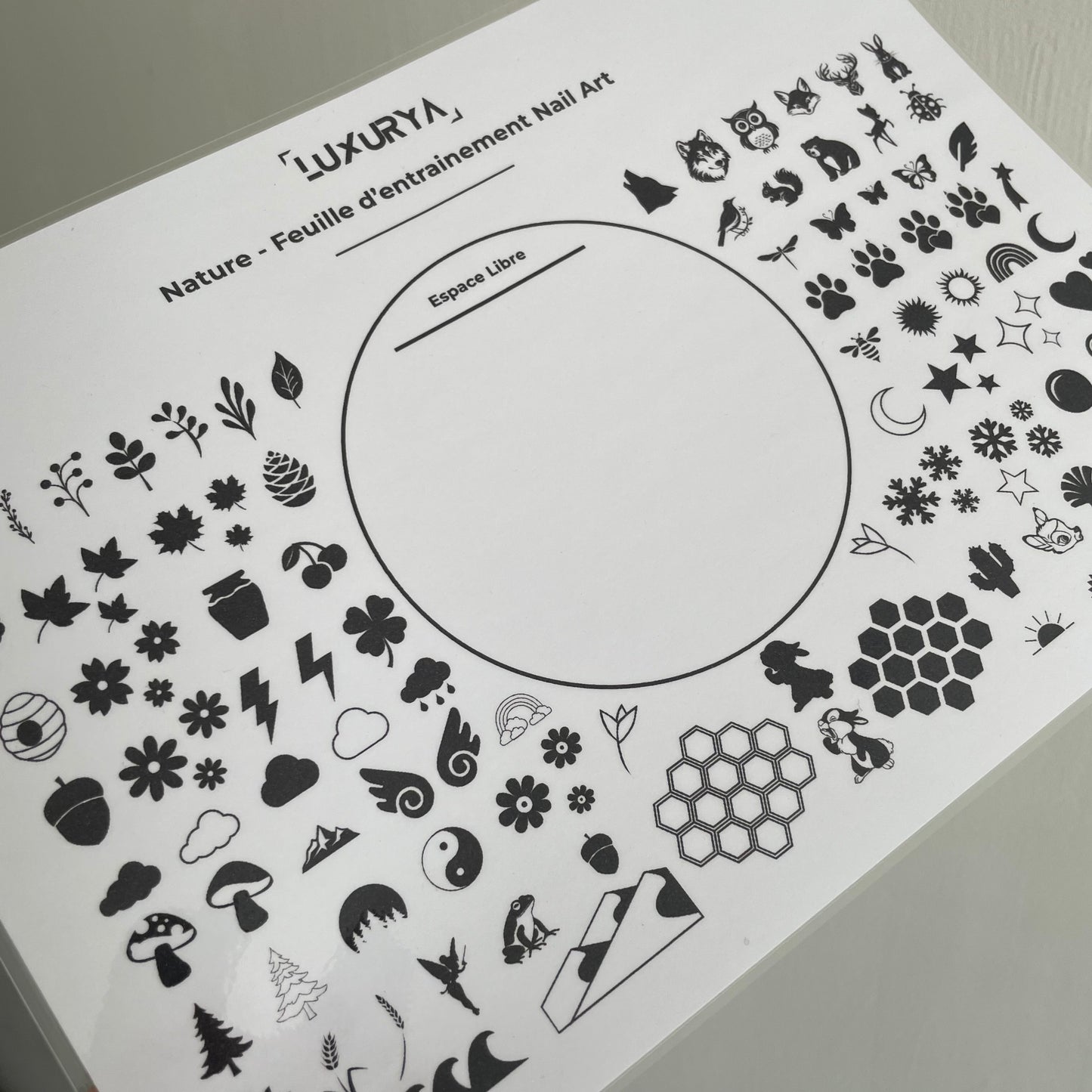 Feuille d'entrainement de Nail Art Imprimable - Nature Edition - Numérique
